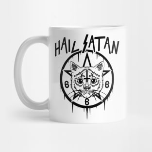 HAIL SATAN - EVIL CAT - SATANIC CAT - FUNNY CAT Mug